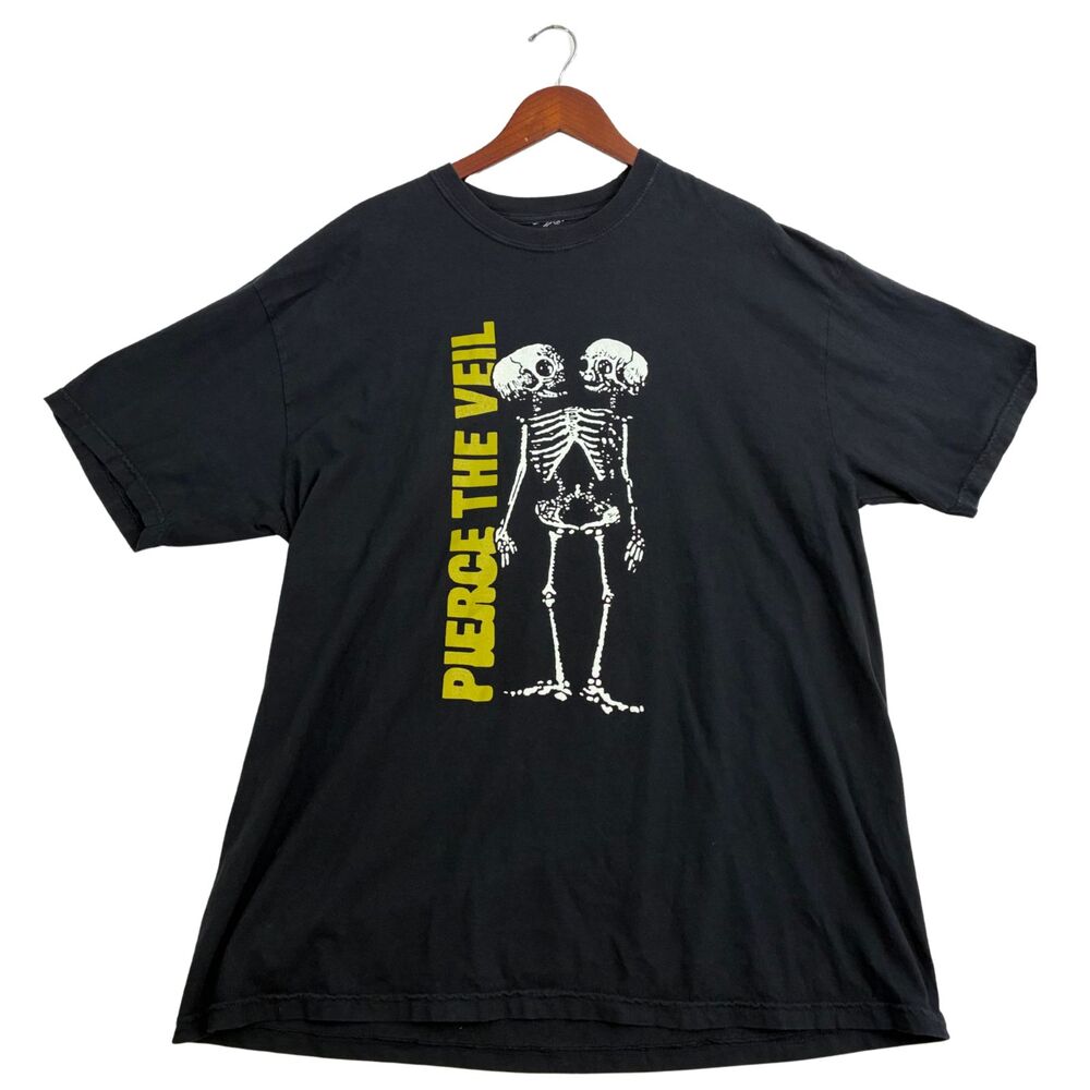 Pierce The Veil North American Tour 2024 T-Shirt Black 2XL Skeleton Band Tee